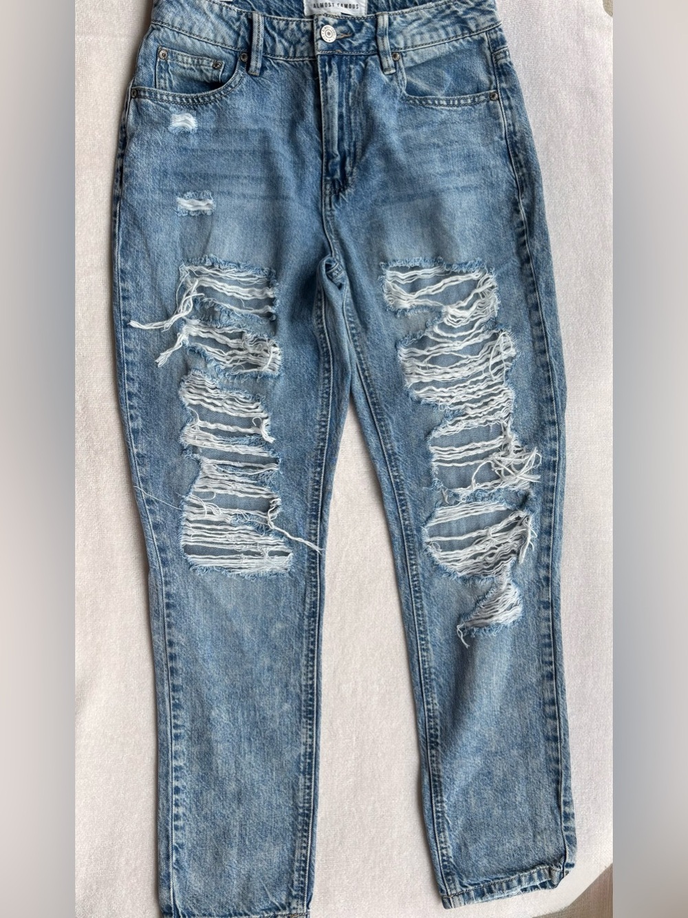 Almost Famous Light Blue Distressed Boyfriend Jeans